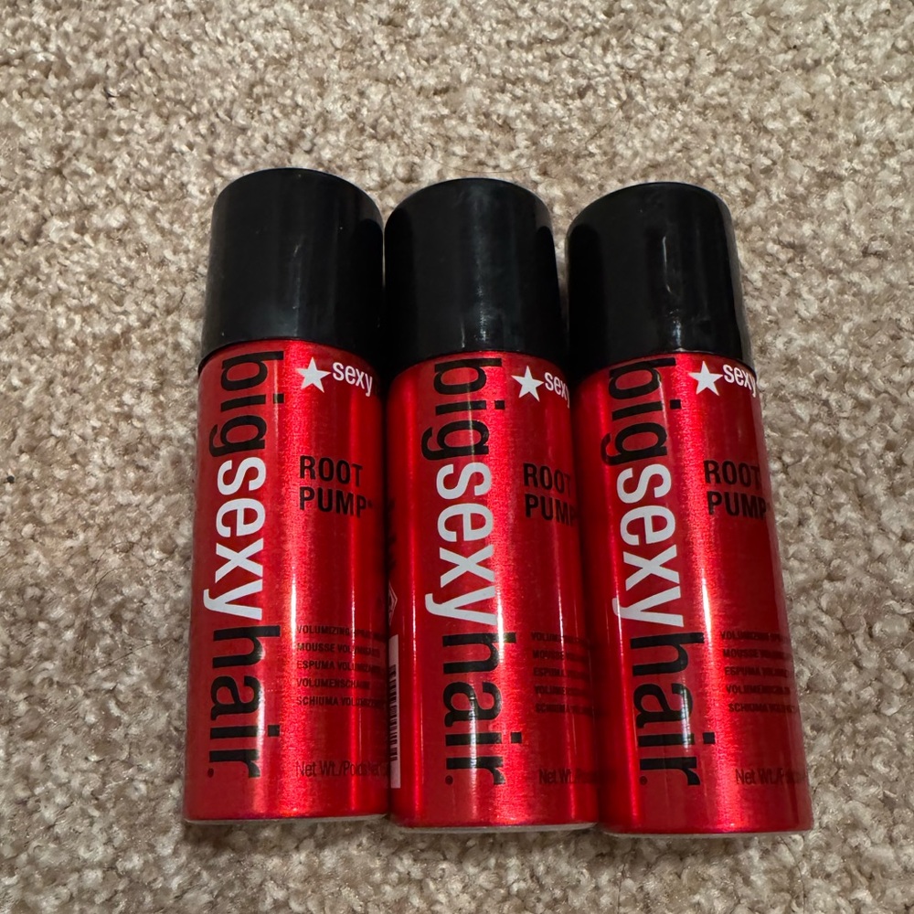 Big Sexy Hair Root Pump Plus Mousse - Red lot of three travel sized new